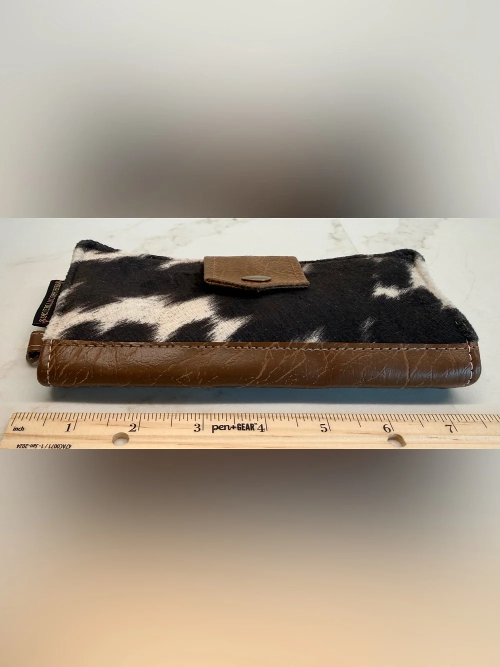 Rebekah Scott Designs Black Cowhide Wallet Caramel Ruby